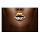 Tablou canvas Black & Gold Lips Women